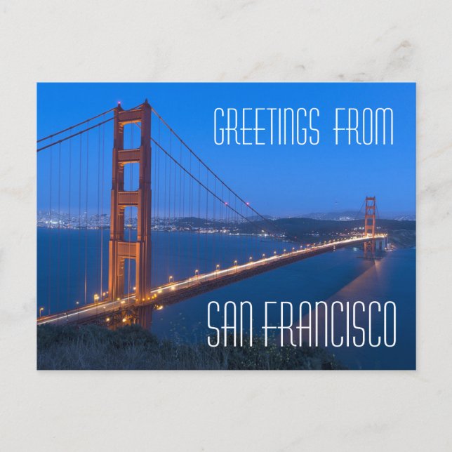 Postal Puente Golden Gate de San Francisco (Anverso)