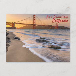 Postal Puente Golden Gate de San Francisco al atardecer