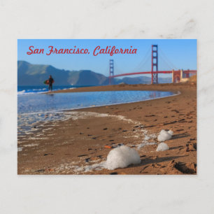 Postal Puente Golden Gate de San Francisco al atardecer