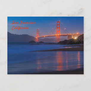 Postal Puente Golden Gate de San Francisco al atardecer