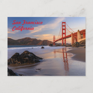 Postal Puente Golden Gate de San Francisco al atardecer