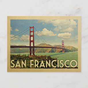 Postal Puente Golden Gate de San Francisco de Viajes Vint