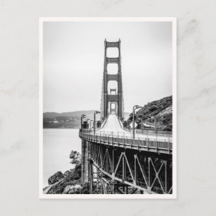Postal Puente Golden Gate de San Francisco en blanco y ne
