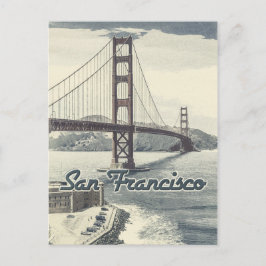 Postal Puente Golden Gate de San Francisco ✪ estilo vinta