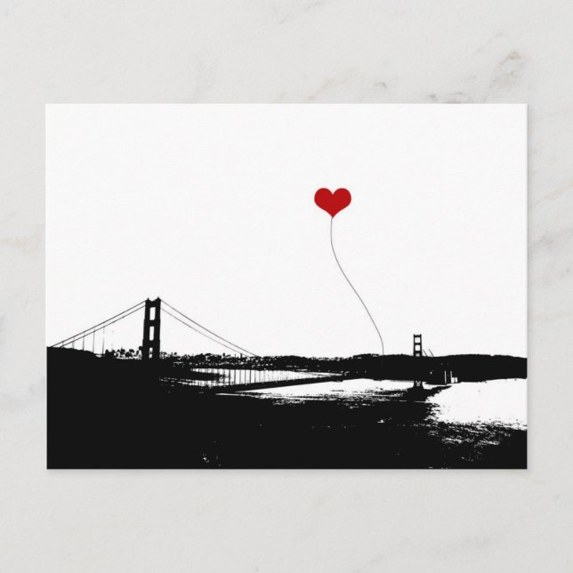 Postal Puente Golden Gate de San Francisco Lover (Anverso)