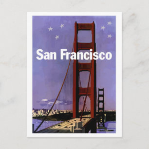 Postal Puente Golden Gate de San Francisco por la noche,