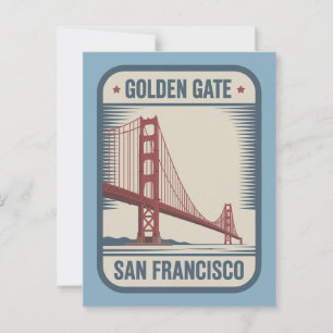 Postal Puente Golden Gate de San Francisco Retro