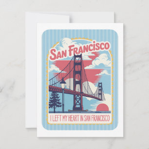 Postal Puente Golden Gate de San Francisco Retro