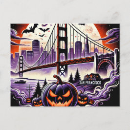 Postal Puente Golden Gate de SF y noches de niebla