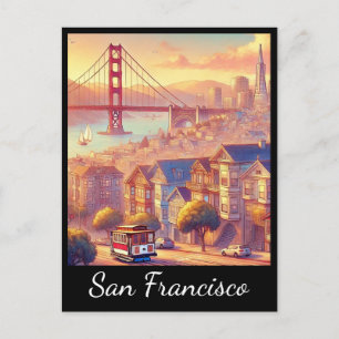 Postal Puente Golden Gate del teleférico de San Francisco