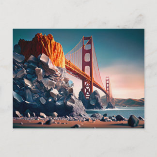 Postal Puente Golden Gate en San Fran, arte digital