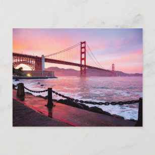 Postal Puente Golden Gate, fotografía escénica,