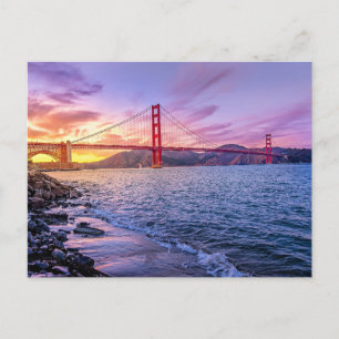 Postal Puente Golden Gate, punto de referencia famoso,