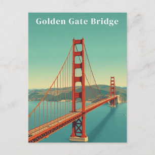 Postal Puente Golden Gate San Francisco Viaje Vintage
