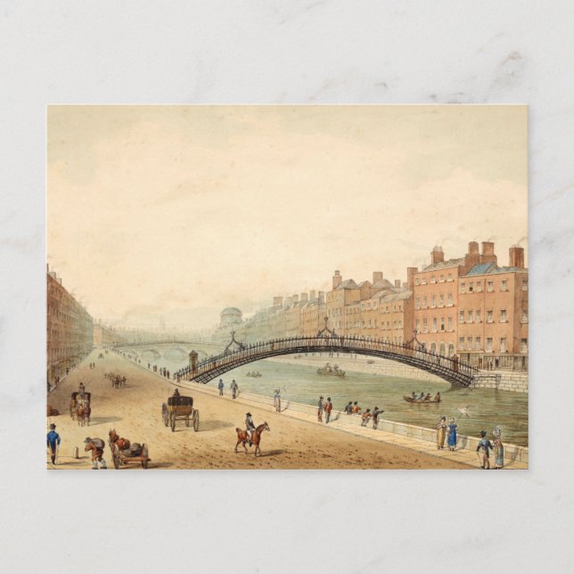 Postal Puente Ha'penny, Dublín, Irlanda (Anverso)