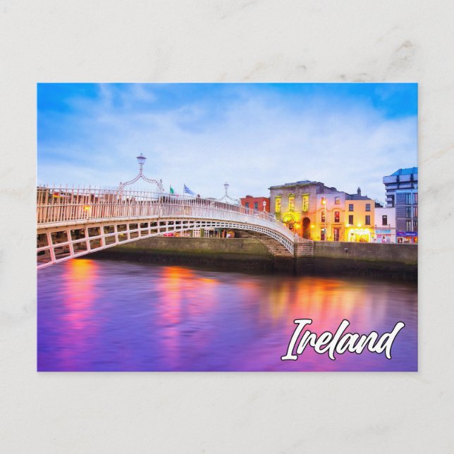 Postal Puente Ha'penny, Dublín, Irlanda (Anverso)