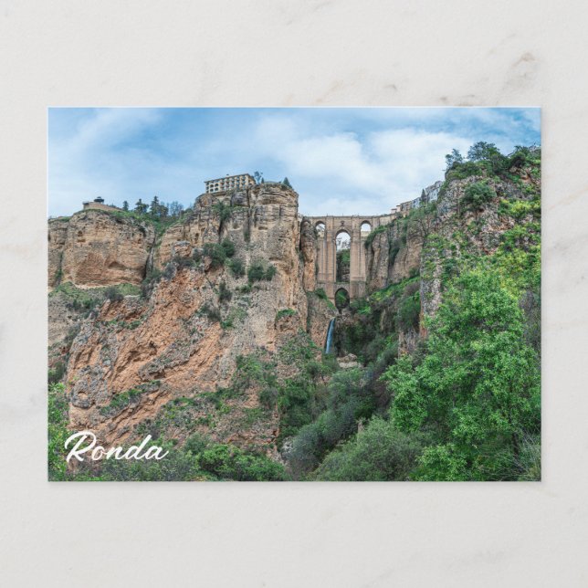 Postal Puente histórico antiguo en Ronda, España (Anverso)