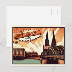 Postal Puente Hohenzollern vintage colonia alemania regal