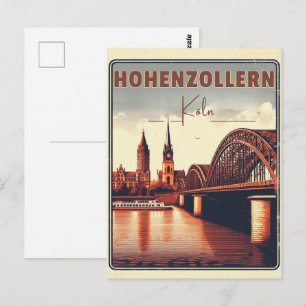Postal Puente Hohenzollern vintage colonia alemania regal