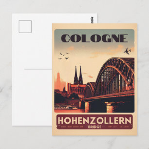Postal Puente Hohenzollern vintage colonia alemania regal