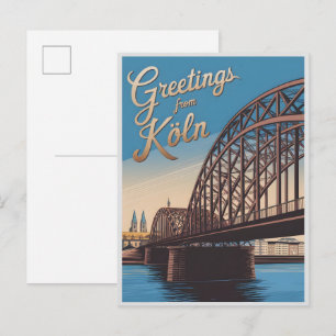Postal Puente Hohenzollern vintage colonia alemania regal