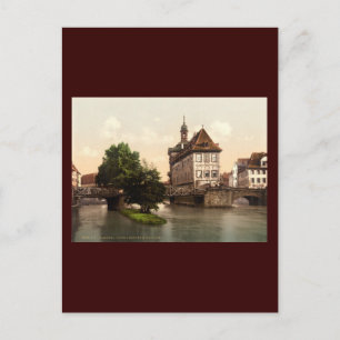 Postal Puente inferior y ayuntamiento Bamberg Bavaria