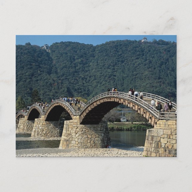 Postal Puente Kintai de piedra y madera del siglo XVII, J (Anverso)