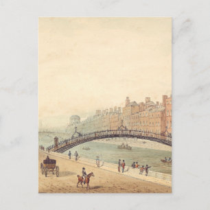 Postal Puente Liffey en Dublín por Samuel Frederick Broca