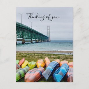 Postal Puente Mackinac Y Canoas Pensando En Ti