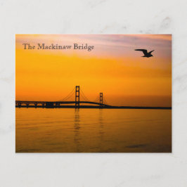 Postal Puente Mackinaw al atardecer