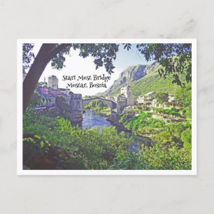 POSTAL PUENTE MÁS IMPORTANTE DE STARI EN MOSTAR, BOSNIA