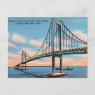 Postal Puente Memorial Delaware que conecta Nueva Jersey