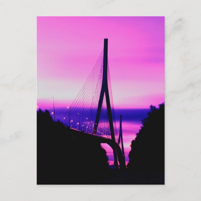 Postal Puente Normandía, Le Havre, Francia 2 (Anverso)