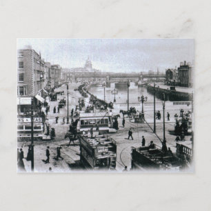 Postal Puente O' Connell y el río Liffey, Dublín