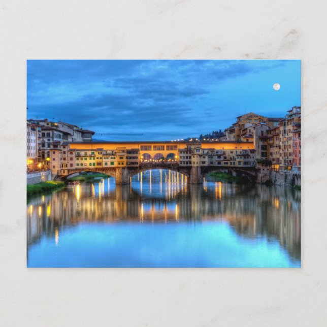 Postal Puente Ponte vecchio en Florencia, Italia (Anverso)