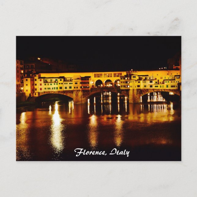 Postal Puente Ponte Vecchio en Florencia, Italia (Anverso)