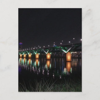 Postal Puente por la noche sobre el río Han
