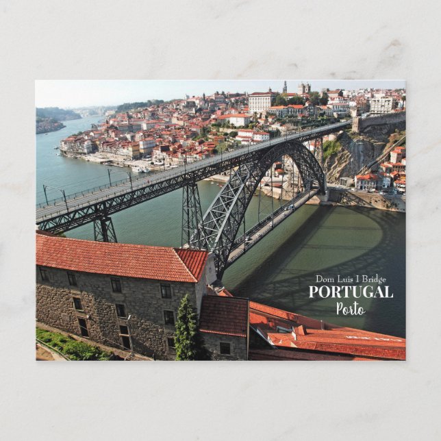 Postal Puente Porto sobre el río Douro, Portugal (Anverso)
