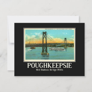 Postal Puente Poughkeepsie NY Mid Hudson de los años 30