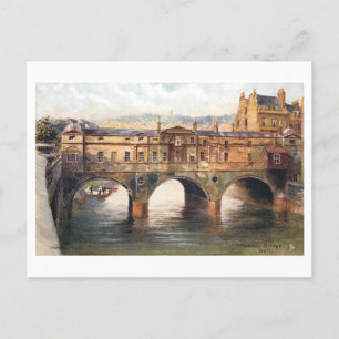 Postal Puente Pulteney vintage, Bath, Inglaterra