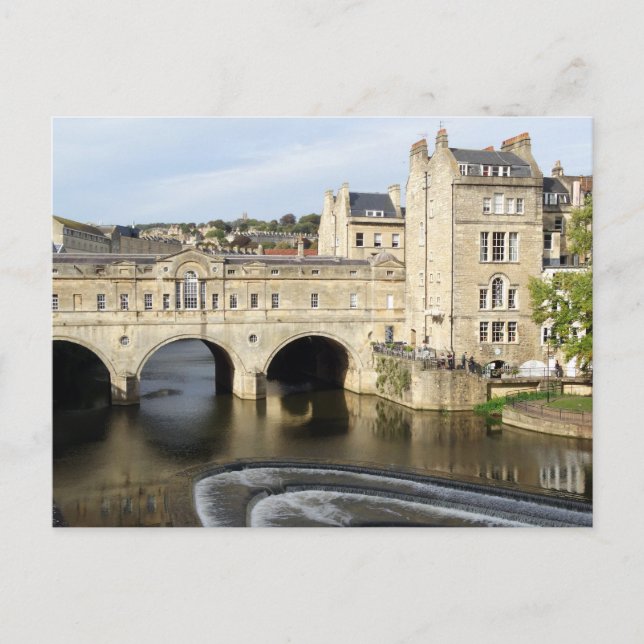Postal Puente Pulteney y río Avon, Bath, Inglaterra (Anverso)