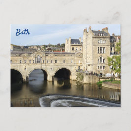 Postal Puente Pulteney y río Avon, Bath, Inglaterra