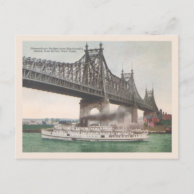 Postal Puente Queensboro de Nueva York de los años 20 (Anverso)
