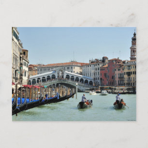 Postal Puente Rialto en el Gran Canal, Venecia Italia