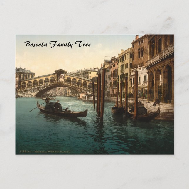 Postal Puente Rialto I, Venecia, Italia (Anverso)