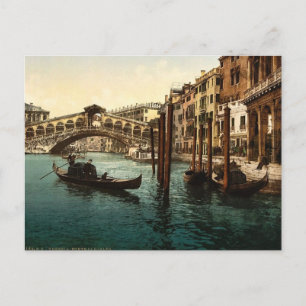 Postal Puente Rialto, Venecia, Italia clásico Photochro