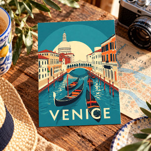 Postal Puente Rialto Venecia Italia Vintage