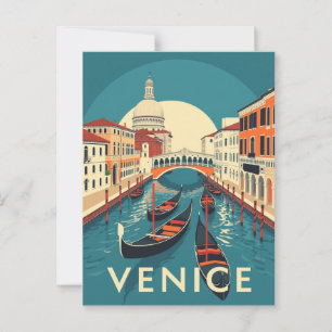 Postal Puente Rialto Venecia Italia Vintage 