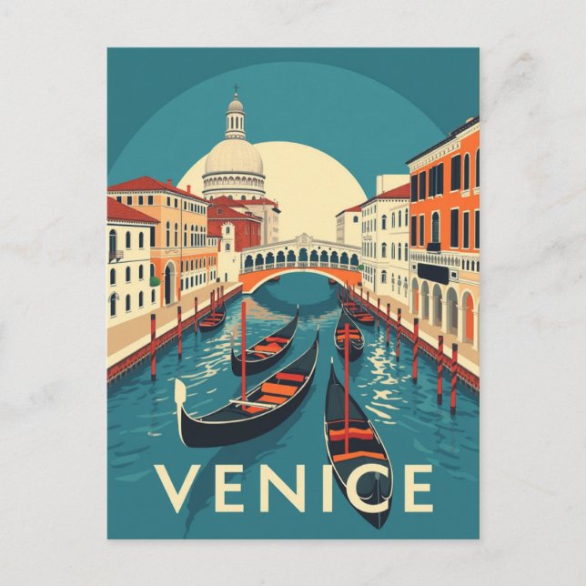 Postal Puente Rialto Venecia Italia Vintage  (Anverso)