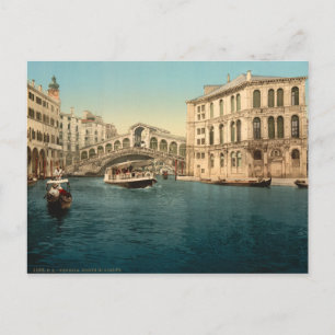 Postal Puente Rialto y Gran Canal, Venecia, Italia